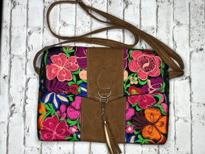 Envelop Crossbody Floral Embroidered Mexican, Crossbody  Purse, Bolsa Clutch Bordada Mexicana.