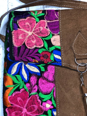 Envelop Crossbody Floral Embroidered Mexican, Crossbody  Purse, Bolsa Clutch Bordada Mexicana.