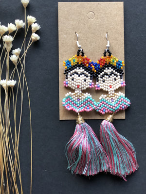 Raynbown Frida Chaquira Bead & Tassel Earrings