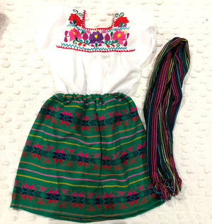 Mexican Girl Set, Traditional  Mexican Girl outfit 3 Pieces.