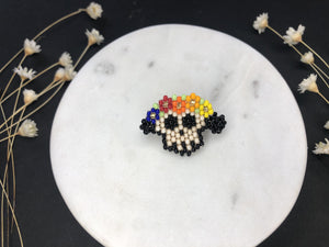 Sugar Skull Chaquira Bead Ring