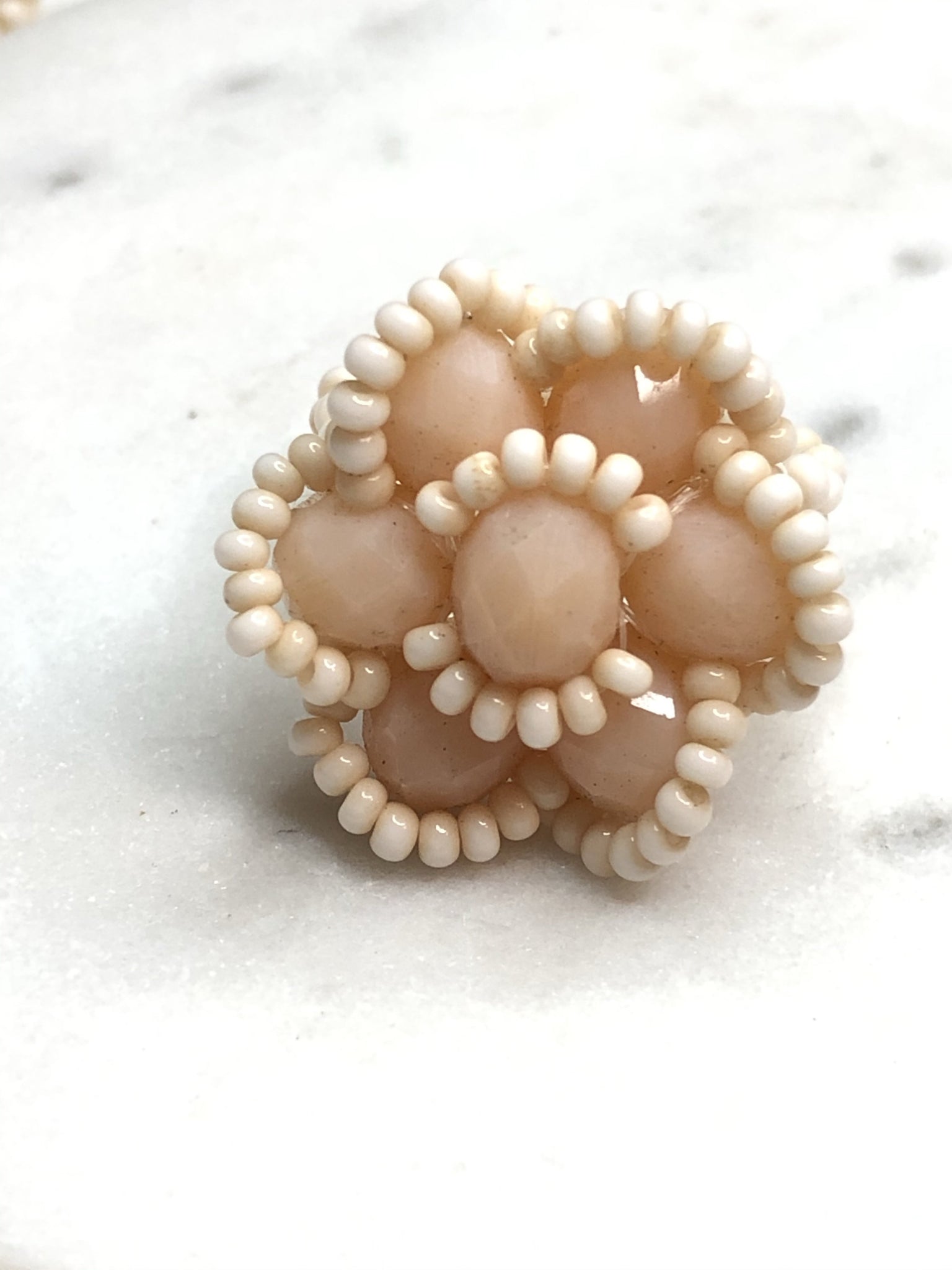 Flower Chaquira Bead Rings