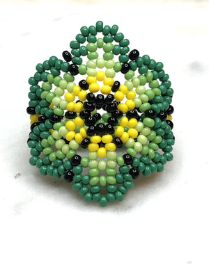 Flower Chaquira Bead Rings