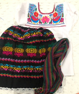 Mexican Girl Set, Traditional  Mexican Girl outfit 3 Pieces.