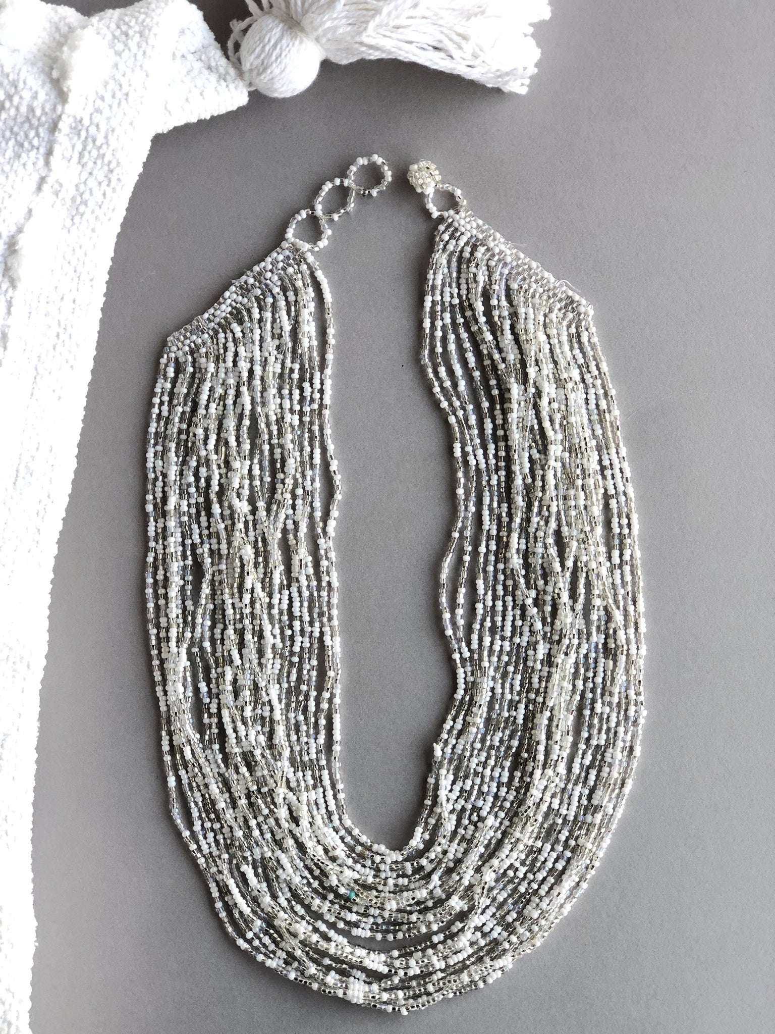 Hand Made Seed Bead Multilayer Necklace Set, Collar de Chaquiras