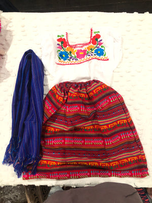 Mexican Girl Set, Traditional  Mexican Girl outfit 3 Pieces.