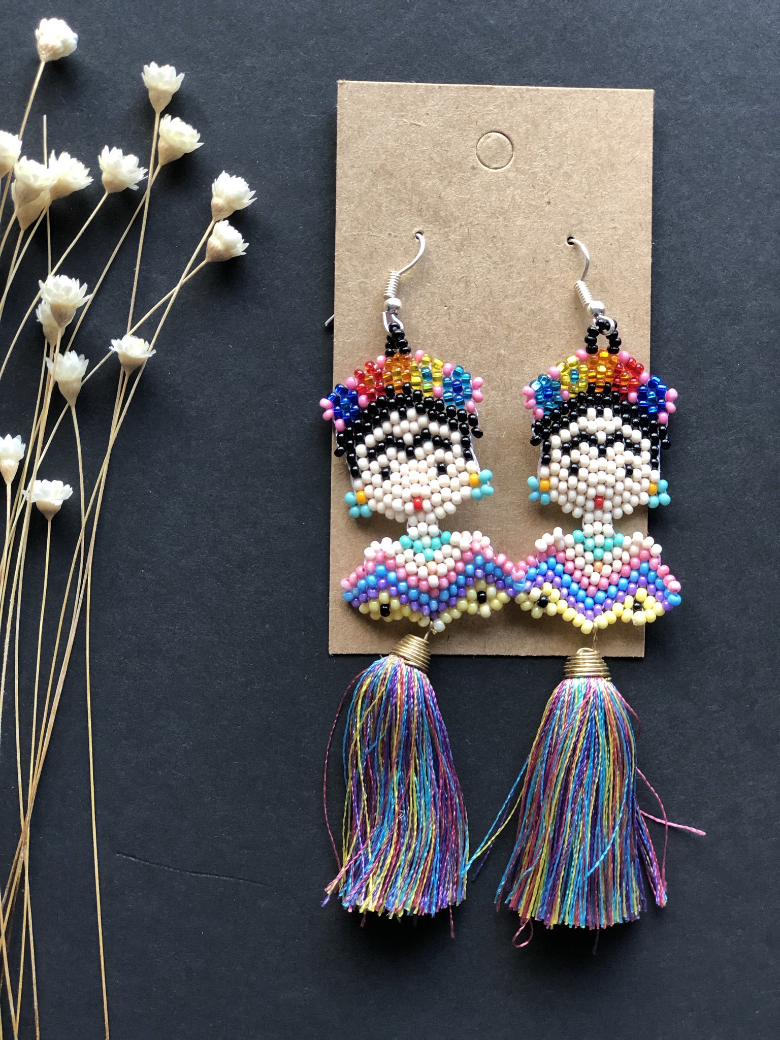 Raynbown Frida Chaquira Bead & Tassel Earrings