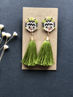 Stud Chaquira Beaded  and Tassel Fridas