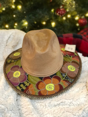 Embroidered Gamusa Fedora Hat Sombrero