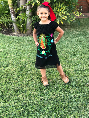 Vestido Campesino de Niña Guadalupe Negro