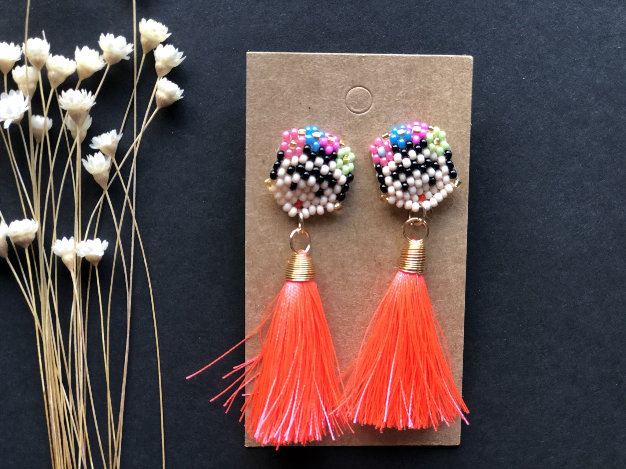 Stud Chaquira Beaded  and Tassel Fridas